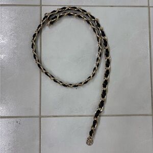 REVOLVE Black and Gold Chain Belt